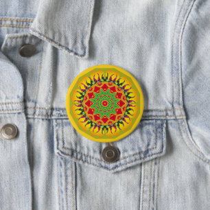 Badge Rond 7,6 Cm Bouton Mandala