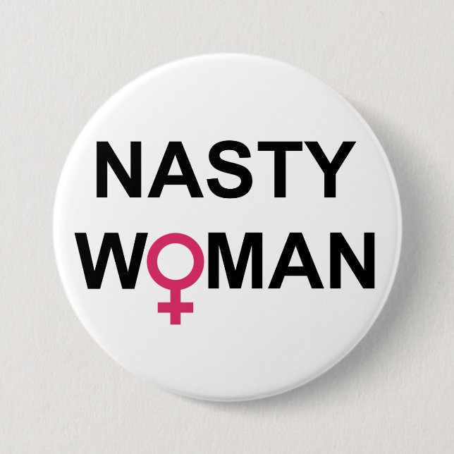 Badge Rond 7,6 Cm Bouton méchant de femme (Devant)