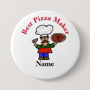 Badge Rond 7,6 Cm Bouton Meilleur fabricant de pizza