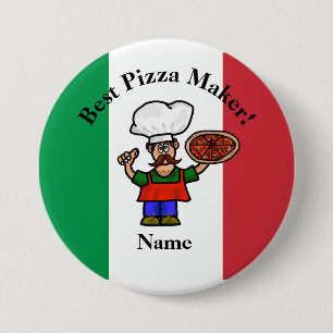 Badge Rond 7,6 Cm Bouton Meilleur fabricant de pizza