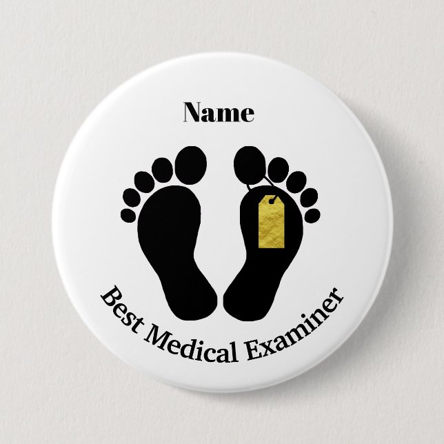 Badge Rond 7,6 Cm Bouton Meilleur Jeu d'Examinateur Médicale avec ba (Devant)