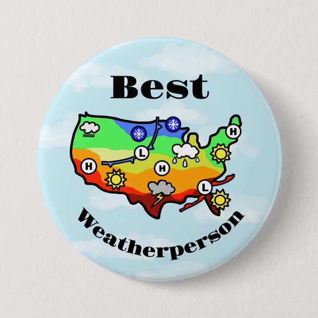 Badge Rond 7,6 Cm Bouton Meilleur météo (Devant)