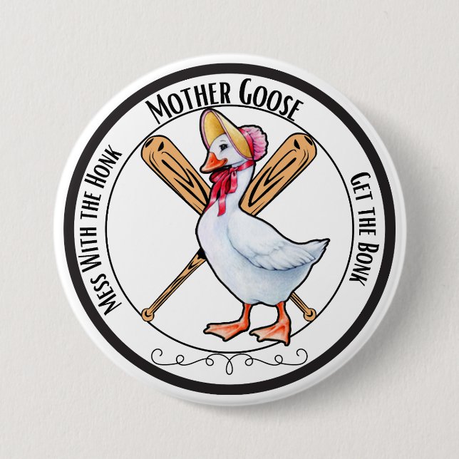 Badge Rond 7,6 Cm Bouton Mère Oie (Devant)