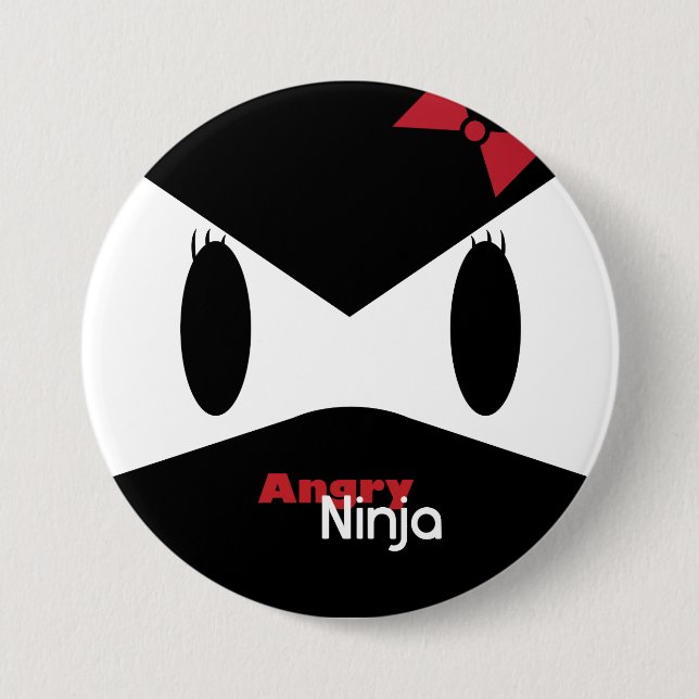 Badge Rond 7,6 Cm Bouton Ninja de la Dame en colère (Devant)