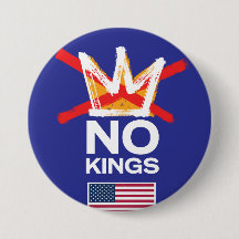 Bouton No Kings avec drapeau américain