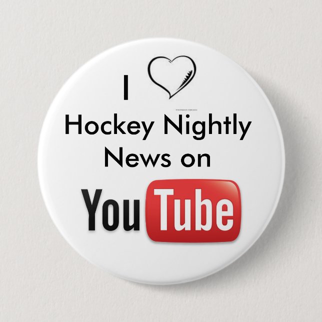 Badge Rond 7,6 Cm Bouton nocturne de nouvelles d'hockey (Devant)