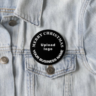 Badge Rond 7,6 Cm Bouton noir de forme ronde de Noël