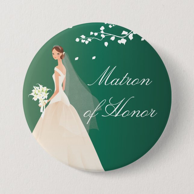 Badge Rond 7,6 Cm Bouton nuptiale de partie de jeune mariée (Devant)