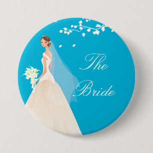 Badge Rond 7,6 Cm Bouton nuptiale de partie de jeune mariée de