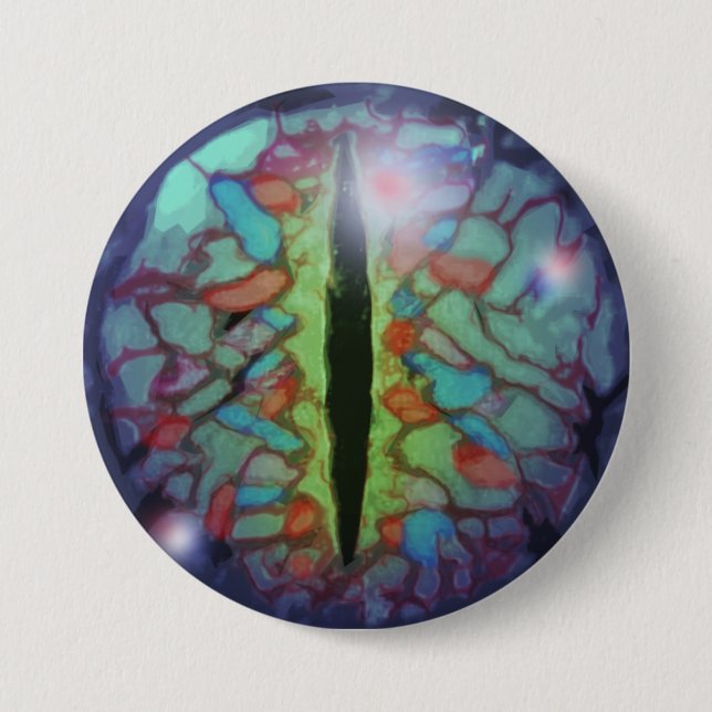 Badge Rond 7,6 Cm Bouton Oeil dragon (Devant)