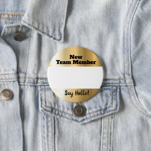 Badge Rond 7,6 Cm Bouton Onglet Nouveau nom d'accueil de l'employé