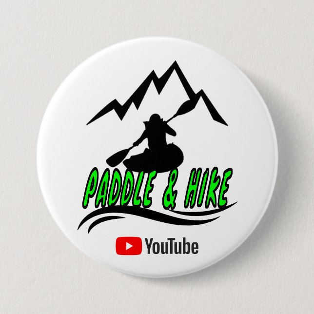 Badge Rond 7,6 Cm Bouton Paddle & Hike (Devant)