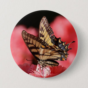 Badge Rond 7,6 Cm Bouton papillon