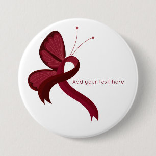 Badge Rond 7,6 Cm Bouton papillon ruban de sensibilisation à la Bour
