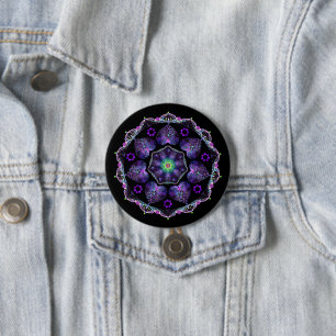 Badge Rond 7,6 Cm Bouton Parapluie violet & coeurs .7