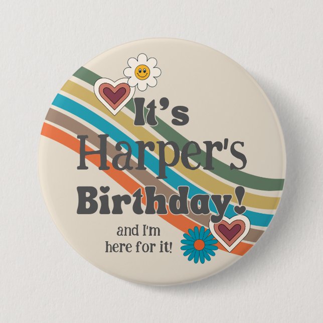 Badge Rond 7,6 Cm Bouton Partie super (Devant)