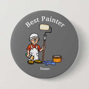 Badge Rond 7,6 Cm Bouton Peintre de la meilleure maison pour homme â