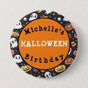 Badge Rond 7,6 Cm Bouton Personnalisable Citrouille Halloween et Fan