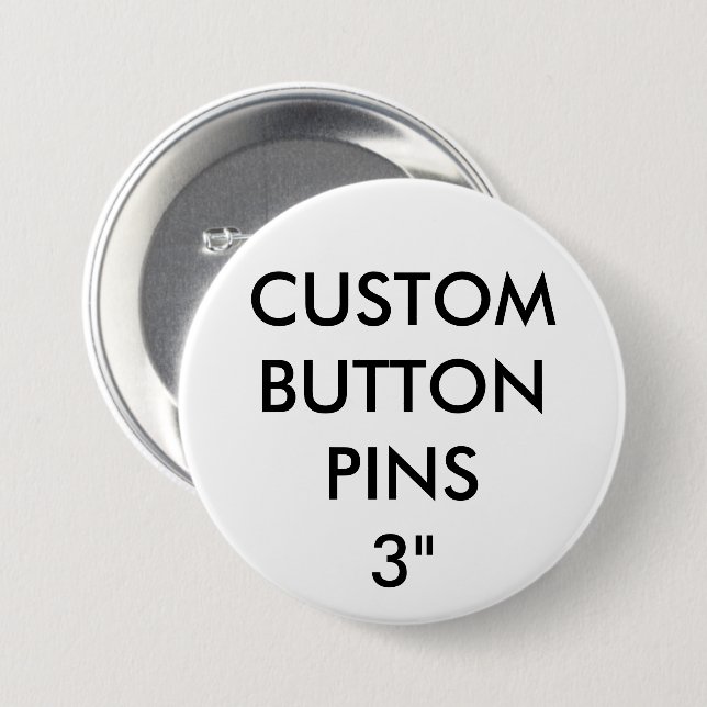 Badge Rond 7,6 Cm Bouton Personnalisé - Bouton Blanc (Devant & derrière)