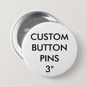 Badge Rond 7,6 Cm Bouton Personnalisé - Bouton Blanc