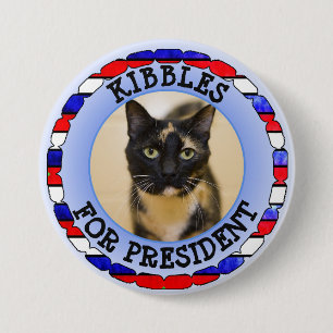 Badge Rond 7,6 Cm Bouton Personnalisé Chat pour Président