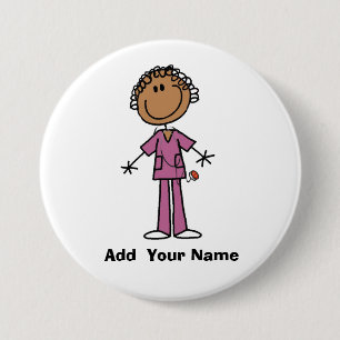 Badge Rond 7,6 Cm Bouton personnalisé d'infirmière d'Afro-américa