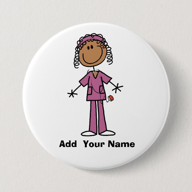 Badge Rond 7,6 Cm Bouton personnalisé d'infirmière d'Afro-américain (Devant)