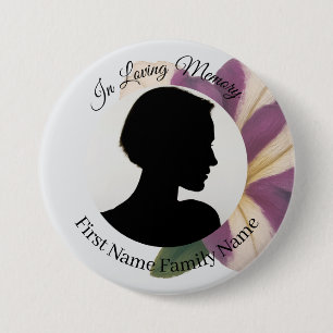Badge Rond 7,6 Cm Bouton photo commémoratif pétunia violet