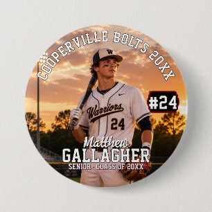 Badge Rond 7,6 Cm Bouton photo de baseball personnalisé