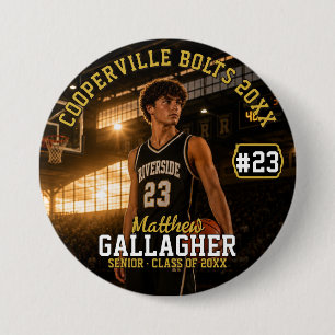 Badge Rond 7,6 Cm Bouton photo de basketball personnalisé