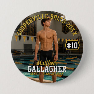 Badge Rond 7,6 Cm Bouton photo de natation personnalisé