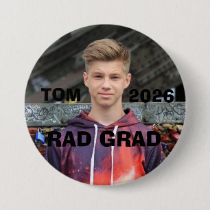BADGE ROND 7,6 CM BOUTON PHOTO GRADUÉ 2026 GRAND FORMAT