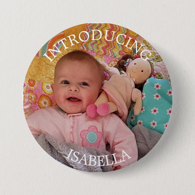 Badge Rond 7,6 Cm Bouton photo pour bébé personnalisé (Devant)