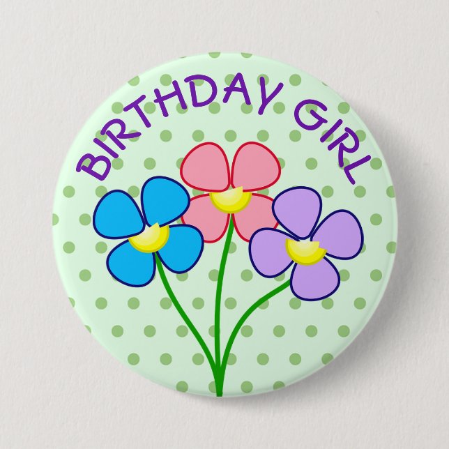 Badge Rond 7,6 Cm Bouton Pointe Anniversaire Pointe (Devant)