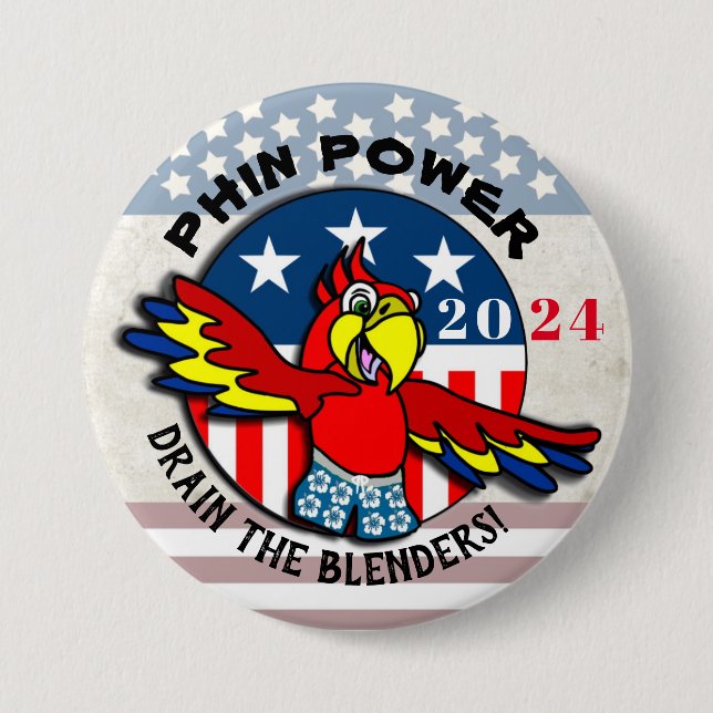 Badge Rond 7,6 Cm Bouton Power Party 2024 PHin (Devant)