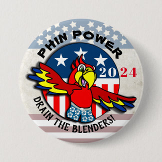 Badge Rond 7,6 Cm Bouton Power Party 2024 PHin