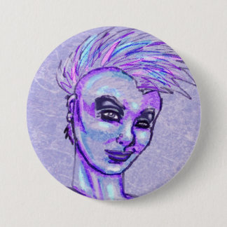 Badge Rond 7,6 Cm Bouton punk de croquis de fille