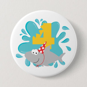 Badge Rond 7,6 Cm Bouton Quart anniversaire de requin