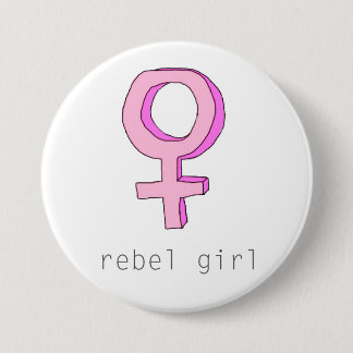 Badge Rond 7,6 Cm Bouton rebelle de fille