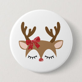 Badge Rond 7,6 Cm Bouton rennes de Noël
