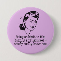 Bouton Retro Woman Funny Citation