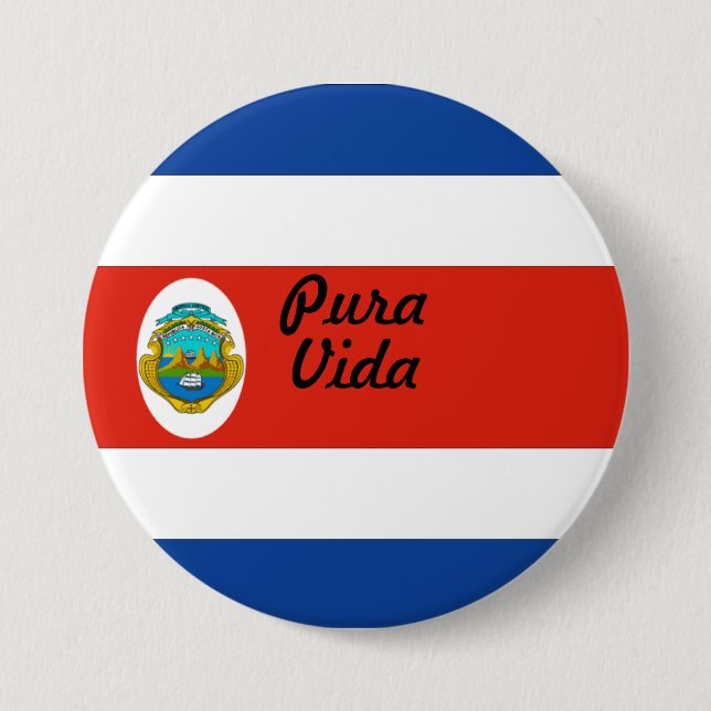 Badge Rond 7,6 Cm Bouton rican de côte (Devant)