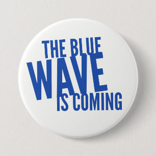 Badge Rond 7,6 Cm Bouton rond Blue Wave