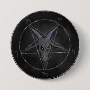 Badge Rond 7,6 Cm Bouton rond gris de Baphomet