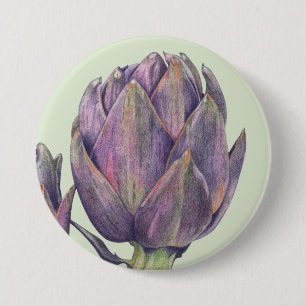 Badge Rond 7,6 Cm Bouton rond vert d'artefact pourpre