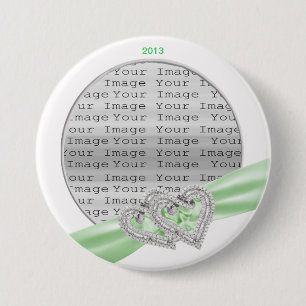 Badge Rond 7,6 Cm Bouton Ruban Coeur Personnalisé