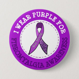 Badge Rond 7,6 Cm Bouton Ruban de sensibilisation à la fibromyalgie 