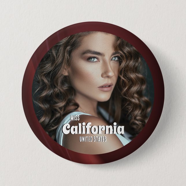 Badge Rond 7,6 Cm Bouton Sangria Shine Pageant (Devant)