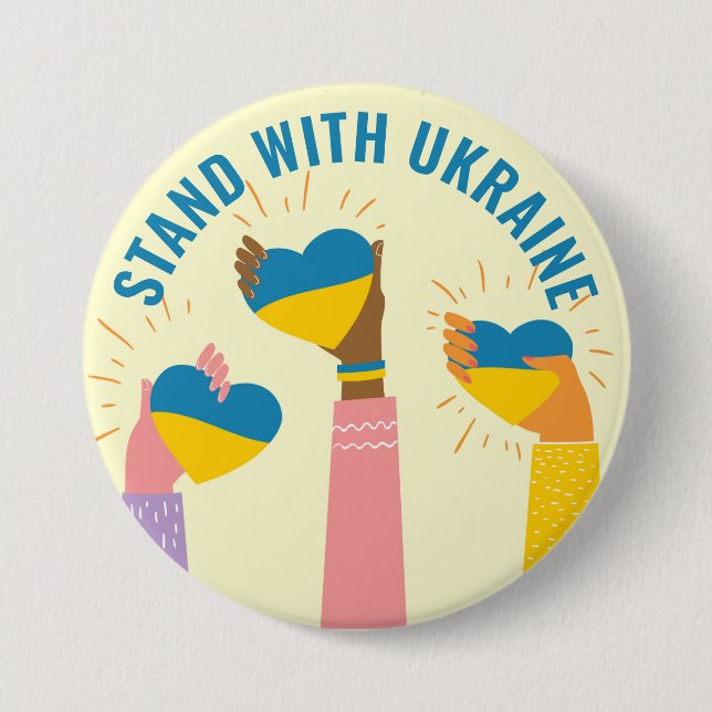 Badge Rond 7,6 Cm Bouton Stand with Ukraine Support (Devant)