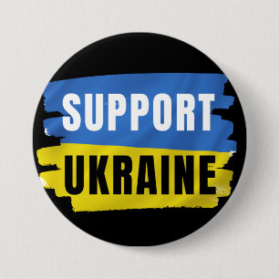 BADGE ROND 7,6 CM BOUTON SUPPORT UKRAINE
